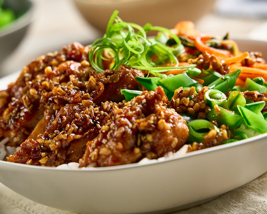 Pecan Korean Chicken Rice Bowl